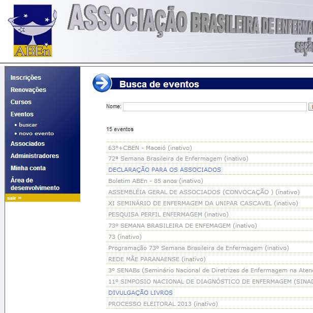 Sistema Associação Brasileira de Efermagem seção PR